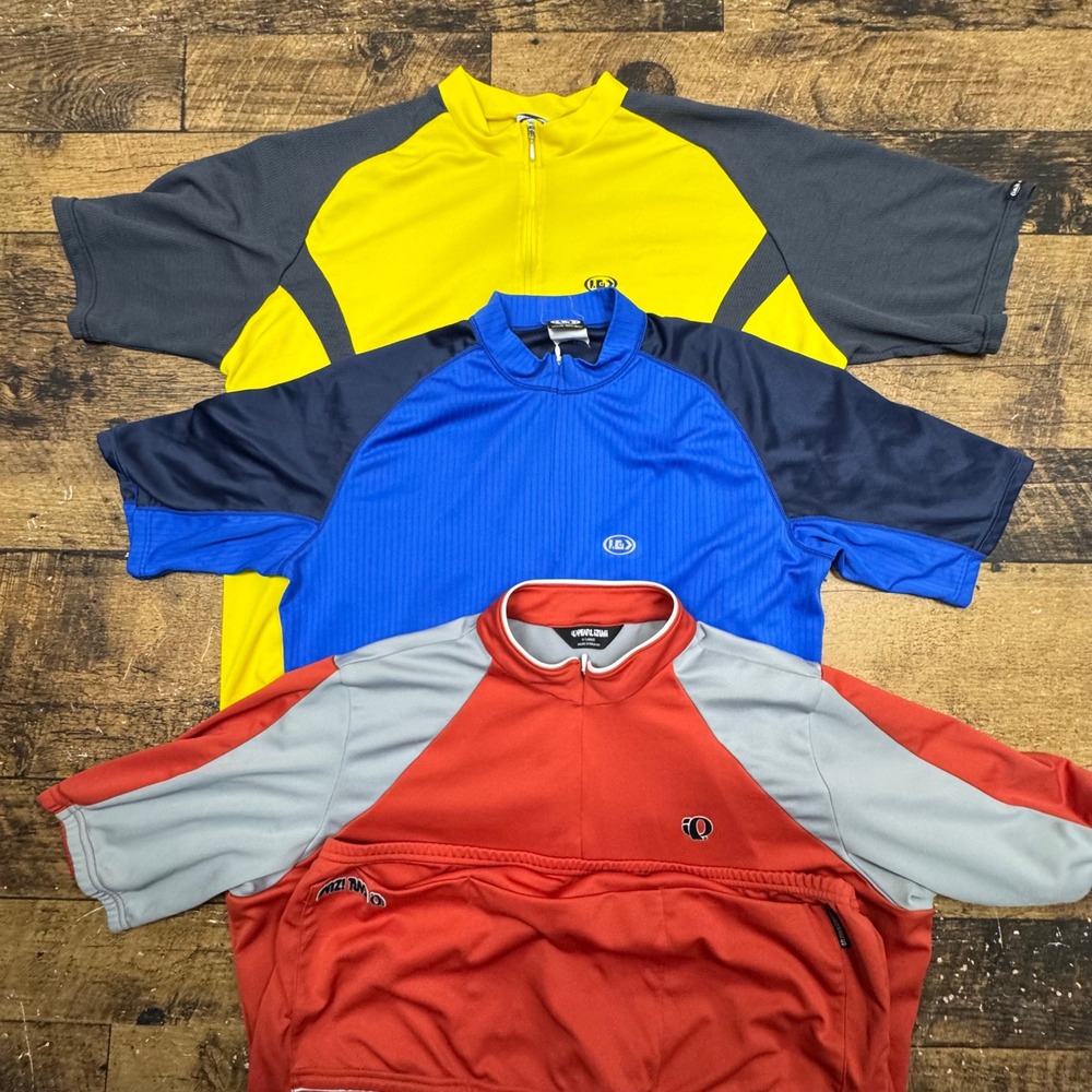 Louis Garneau Pearl Izumi Mens Cycling‎ Jerseys Short Sleeve Zip Lot of 3 XL